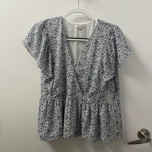 Madewell Floral V-Neck Top